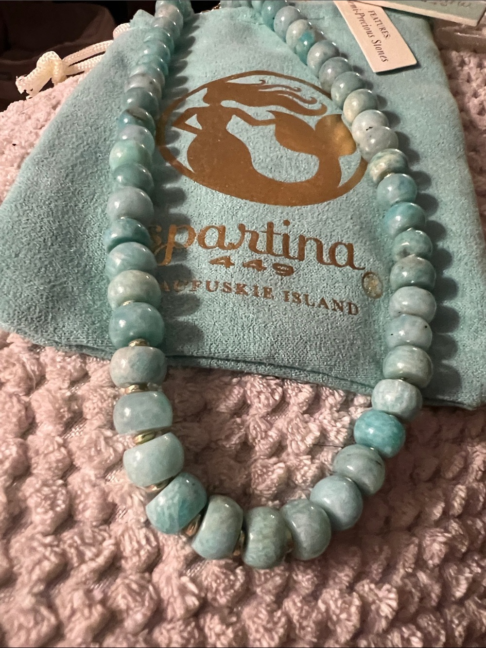 Spartina 449 Amazonite Bead necklace NWT - Picture 3 of 7